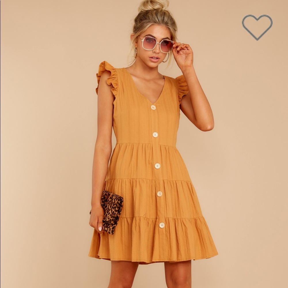 Darling Me Golden Orange Dress; NWT